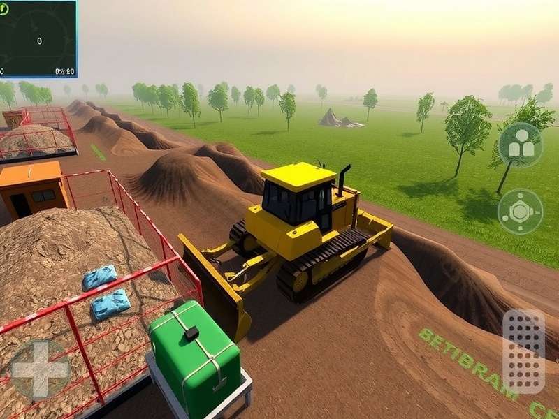 Betalbatim Bulldozers Gameplay Betalbatim Bulldozers gameplay screenshot showing a player operating a bulldozer at a construction site in rural India